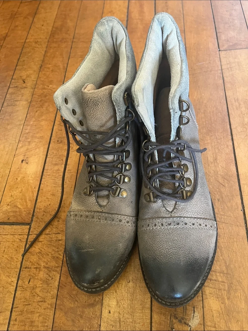 Diba true collage days Gray Lace-Up Leather Boots